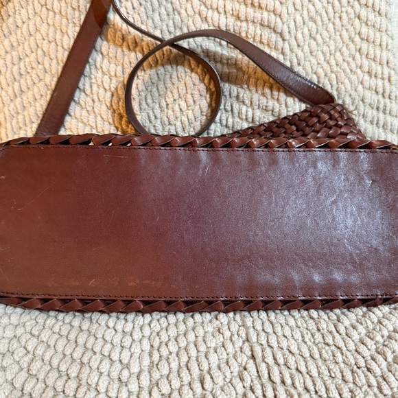Authentic Fossil 1954 Woven Brown Leather Crossbody Adjustable strap 75082 - Picture 10 of 10